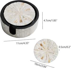 Posavasos de Nácar de Primera Calidad, Hechos a Mano, Estilo Bohemio, Ecológicos, para Mesas de Mármol, Madera y Vidrio, Precio al por Mayor - Product Image 3