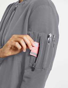 Venta caliente cremallera Scrub chaquetas Unisex uniforme enfermera Scrubs Top Scrub chaqueta con logotipo y colores personalizados - Product Image 3