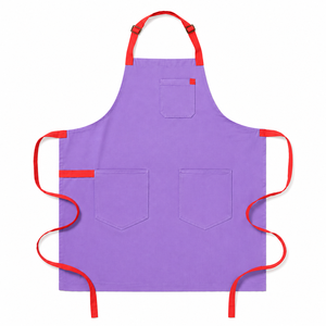 Delantal de Lona Marrón con Ribete Rojo, 3 Bolsillos, Lavable a Máquina, Reutilizable, Duradero y Moderno para Cocinar y Uso Diario - Product Image 6