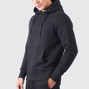 Plain Black <b>Tracksuit</b> Men Pullover Hoodie And Jogger Set Casual Streetwear <b>Winter</b> Wear Custom Sportswear Wholesale Bulk - Product Image 4