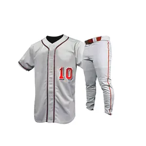 Ensembles d'uniformes de baseball sur mesure de haute qualité, prix de gros, respirants, séchage rapide, grande taille, 100% polyester pour les équipes - Product Image 5
