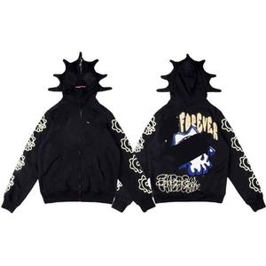 Sudadera con capucha y cremallera completa para hombre, de gran tamaño sudadera de lana de algodón, elegante, informal, cálida, ligera, Sudadera con capucha, ropa de calle unisex - Product Image 2