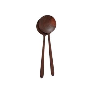 Ensemble de 2 cuillères en bois naturel, ustensiles de cuisine pour cuisiner et servir, bois de hêtre ou d'acacia durable, outils de cuisine - Product Image 1