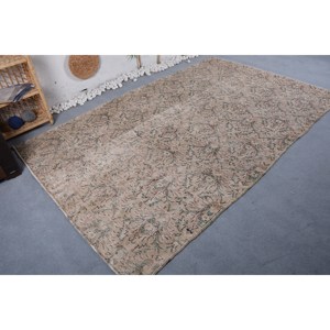 พรมปูพื้นขนาดใหญ่ขนแกะสไตล์โบฮีเมียนวินเทจ5.9คลาสสิก 'x 9.3' การออกแบบปะต่อสีเขียวและสีเบจสไตล์โบฮีเมียนสำหรับวัยรุ่น - Product Image 2