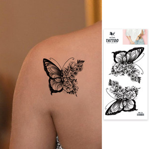 Vendita all'ingrosso di adesivi per tatuaggi temporanei personalizzati <span class=keywords><strong>con</strong></span> <span class=keywords><strong>fiori</strong></span> a farfalla stile personalizzato per uomini e donne vendita diretta in fabbrica - Product Image 1