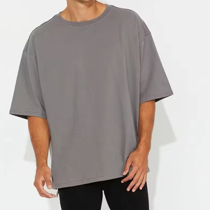 T-shirt à manches courtes Boxy en tissu tissé lourd en coton pour homme Style unique personnalisable en usine Dernière arrivée - Product Image 2