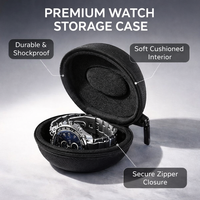 Boîte de rangement portable en plastique anti-rayures pour montres avec fermeture éclair - Organisateur compact pour montres résistant aux chocs pour les voyages