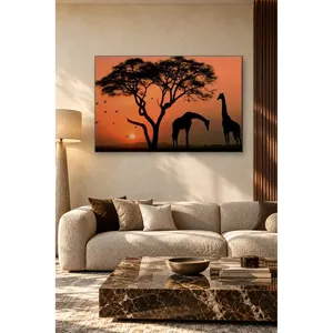 Impression sur toile Fida Acacia Tree and Giraffe Silhouette Sunset - Product Image 3