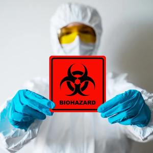 Pegatina de PVC Bio Hazzard de alta calidad | Señal DE SEGURIDAD | Oval | Diseño industrial | Etiqueta con revestimiento UV | 5,5x5,5 pulgadas - Product Image 3