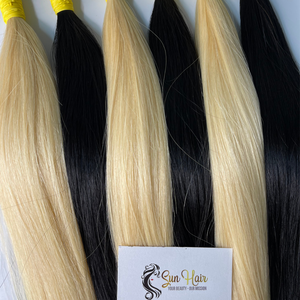 Sun Hair Company Venta al por mayor Extensiones de cabello humano vietnamita Alta calidad Sedoso Recto Rubio Remy Cabello Humano a granel - Product Image 6
