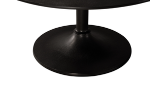 Mesa de Centro de Aluminio de Estilo Real Elegante, Acabado Negro Mate, Tapa Redonda, Altura Baja, para Sala de Estar y Dormitorio - Product Image 3