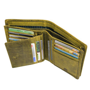 Genuine Leather <b>Men's</b> Fashion Bifold <b>Wallet</b> with <b>RFID</b> Protection Flip ID Window Cotton Lining and Multiple Card Slots - Product Image 6