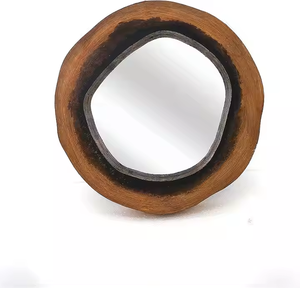 Azora Industries Customized Simple Creative Design Wooden Wall <b>Mirror</b> Eco-Friendly Stylish Modern Look - Product Image 5