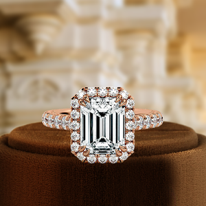 Anillo de compromiso de diamante cultivado en laboratorio de corte esmeralda de 1ct, ajuste de Punta clásica, oro amarillo de 14K, regalo de boda cristiano certificado IGI - Product Image 1