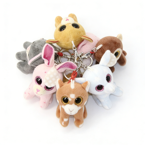 Customized <b>Cute</b> Plush Animal Keychains 3D Cartoon Soft Toy Pendant with Embroidered Design Stress Relief Various Colors Designs - Product Image 3