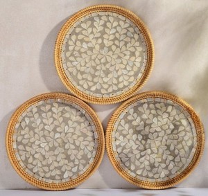 Bandeja de perlas madre para decoración del hogar, bandeja de servicio, regalo, último diseño, fabricación - Product Image 1