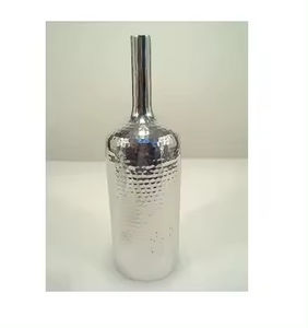 Jarrón de metal para sala de estar y decoración de interiores, jarrón de Decoración de mesa, jarrones de aluminio pulido brillante con acabado plateado - Product Image 5