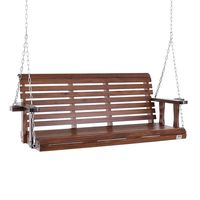 Balançoire de porche en bois à l'ancienne avec un design robuste siège extra large et un grain de bois antique pour un charme intemporel