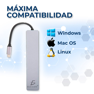 Hub USB 3.0 ad Alta Velocità con 8 Porte e Uscita Tipo C, Funzione Doppio Monitor, Trasferimento Dati, Realizzato in Lega di Alluminio, Disponibile - Product Image 3