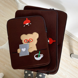 Funda de oso de dibujos animados para portátil, bolsa interior para tableta, 11, 13, 15 pulgadas, para <span class=keywords><strong>Mac</strong></span> Air, <span class=keywords><strong>Ipad</strong></span> Pro, funda para portátil para <span class=keywords><strong>IPad</strong></span> - Product Image 1