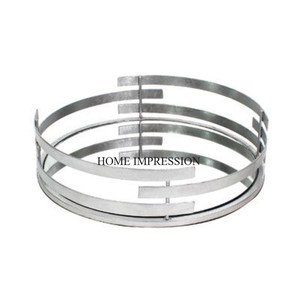 Cadre en métal de créateur de fleurs et de feuilles plaqué or de haute qualité en aluminium coulé avec plateau de miroir en verre de forme ronde - Product Image 2