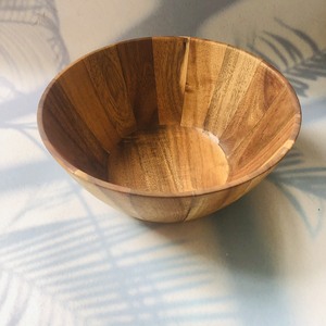 VITRAPRO-cuenco para servir frutas o ensaladas, cuenco de madera laminada con logotipo personalizado, estilo básico, Acacia Wave - Product Image 1