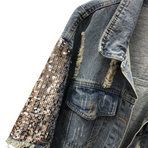 Chaqueta Vaquera Reversible con Lentejuelas para Mujer, Nueva, de Primera Calidad, Elegante, Cómoda, Moderna y a la Moda - Product Image 5