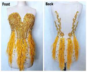 Robe de soirée sexy en mousseline de soie transparente pour femmes, dernier design, avec des strass brillants et des appliques en cristal, magnifique drapé pour - Product Image 2