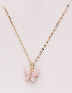 Chaîne de pendentif papillon moderne et minimaliste plaqué or et argent avec perle bijoux personnalisés femmes filles Chic Chapado en Oro - Product Image 2