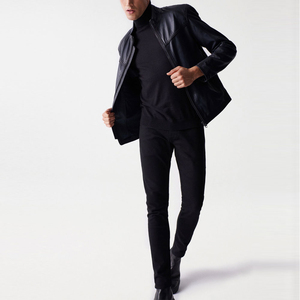 <b>Slim</b> <b>Fit</b> Men's Genuine Leather <b>Jacket</b> Men's Casual Fashion Apparel Winter Thick Warm Leather <b>Jackets</b> For Adults - Product Image 5