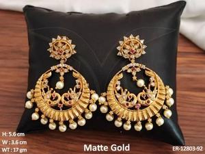 Kemp <b>Jewellery</b> India High Gold Polish Designer Fancy Earring Style Kemp Earring Set - Product Image 2