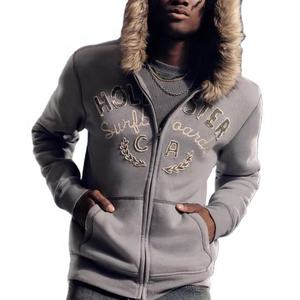 Sudadera con Capucha de Forro Polar para Invierno, Unisex, 240g/260g, con Cierre y Cuello de Piel Sintética, Color Personalizado para Mujer, Fabricación a Medida - Product Image 4