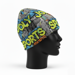 Bonnet pour femmes GSM Respirant Polyester Spandex Blend Colorful Street Style Print Custom Logo Heat Press Jacquard Beanies Cap - Product Image 3