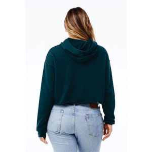 Sudaderas con capucha recortadas femeninas con logotipo personalizado al por mayor Sudadera con capucha corta de algodón para mujer Sudadera con capucha Top corto diseño OEM de talla grande más vendida - Product Image 3