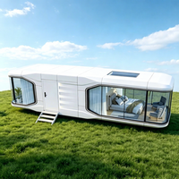 Maison capsule spatiale moderne, cabane préfabriquée mobile pour camping en plein air et complexe hôtelier
