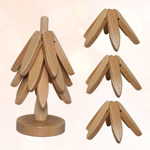 Natural Solid Wood Tree Coaster and <b>Trivet</b> Set | Handmade Heat Resistant Table Mat | Rustic <b>Kitchen</b> & Dining Accessory - Product Image 3