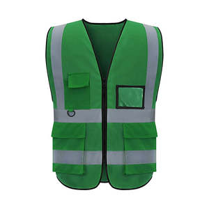 Full Customized <b>Black</b> Reflective Safety <b>Vest</b> Company Logo with Pockets Custom Color Fluorescent Visibility Work - Product Image 6