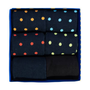 Chaussettes en coton chaudes pour hommes, coffret cadeau de 6 paires, motif à pois, taille unique, antidérapantes, usage quotidien, impression numérique, fond rose - Product Image 1