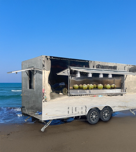 Nouveau camion à pizza mobile à 4 roues en acier inoxydable de type américain, cuisine complète, camion de restauration rapide, excellent état - Product Image 1