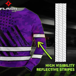 <b>High</b> <b>Vis</b> Reflective ANSI Class 1 Waterproof Long Sleeve Safety Mesh <b>T</b>-<b>Shirt</b> Quick Dry Breathable Sublimation Printed - Product Image 3