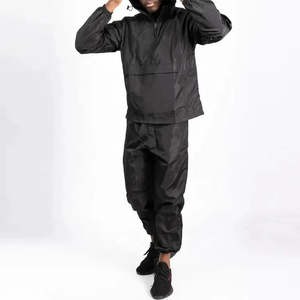 Conjunto Deportivo de Invierno Personalizado con Capucha de Nailon para Hombre, Cortavientos, Estilo Vintage, Ropa Deportiva Impermeable, Talla Grande, Media Cremallera, 2 Piezas - Product Image 1