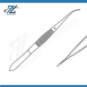 Forceps manuels à iris de haute qualité, dentelés, 114 mm de long, droits, en acier chirurgical inoxydable, certifiés CE, pour usage en chirurgie générale - Product Image 2