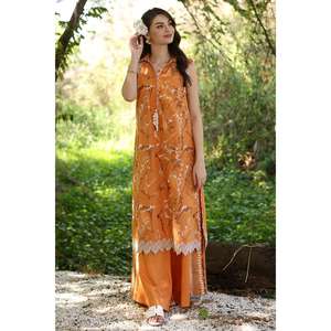 Conjunto de 2 Piezas: Camisa de Gasa Bordada sin Costuras con Pantalón Teñido TL-52086 - Product Image 6