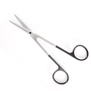 Ciseaux de dissection chirurgicaux à poignée enduite noire lame droite motif délicat émoussé émoussé 4 ciseaux de salle de chirurgie de 12 pouces - Product Image 1