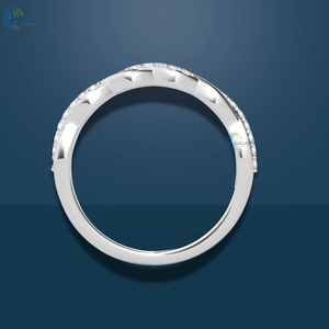 Anillo redondo de corte brillante VVS1 Moissanite Twisted Eternity, banda de declaración de boda de oro blanco sólido de 14K para ella - Product Image 6