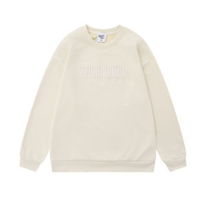 Pull-over avec logo personnalisé en relief 3D pour hommes, pull-over à col rond brodé à motif uni, pull-over brodé d'automne-hiver, tissu d'approvisionnement ODM - Product Image 2