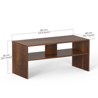 Table de centre et table basse Bluewud Oliver avec étagères (couleur: érable, personnalisation disponible)