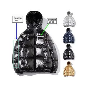 Chaquetas Acolchadas de Nailon Brillante con Logotipo Personalizado al por Mayor, Chaquetas Acolchadas de Moda Impermeables con Capucha para Hombre para Invierno y Actividades al Aire Libre - Product Image 4