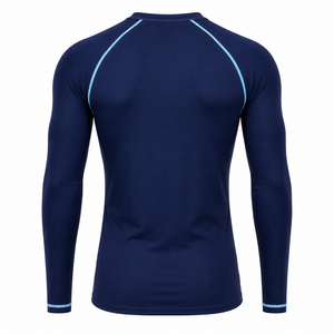 Camiseta de Compresión Azul Marino Estampada para Hombre, Manga Larga, Ecológica, para Gimnasio, Entrenamiento, Fitness, Ropa Deportiva - Product Image 5