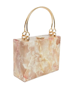 Mode femmes embrayage en rond marbre look design résine époxy dames sac sac à main fait à la main donne classique - Product Image 4